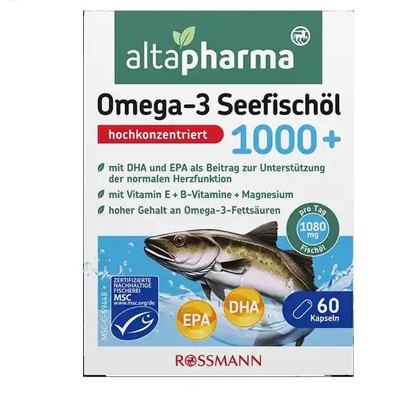 کپسول امگا ۳-۱۰۰۰ آلتافارما-altapharma آلمان ۶۰ عدد
