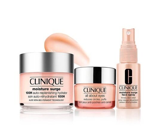 پک مراقبت از پوست کلینیک Clinique مدل Moisture surge مجموعه 3 عددی